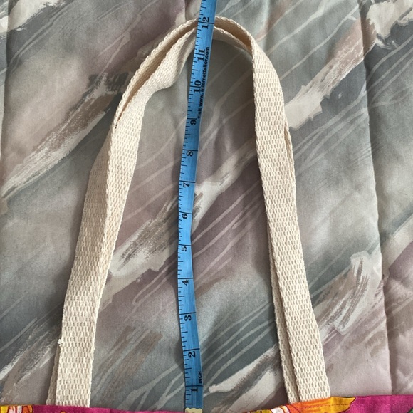 Colorful flowered cloth tote bag from Sao Paolo Brazil about 15.5 x 14.5 in NWOT - Picture 6 of 6